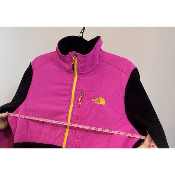THE NORTH FACE DENALI WOMEN JACKET POLARTEC FLEECE BLACK PINK YELLOW FULL ZIP L - Picture 12 of 14